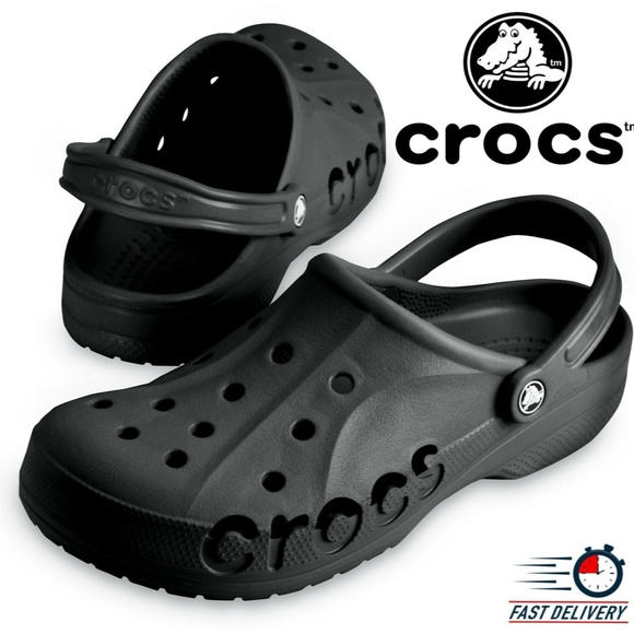 CROCS Shoes - NEW Crocs Baya Black Roomy Fit UNISEX SANDALS SHOES SIZE MEN 7 WOMENS 9
